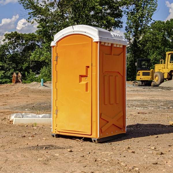 how often are the portable restrooms cleaned and serviced during a rental period in Mekinock ND